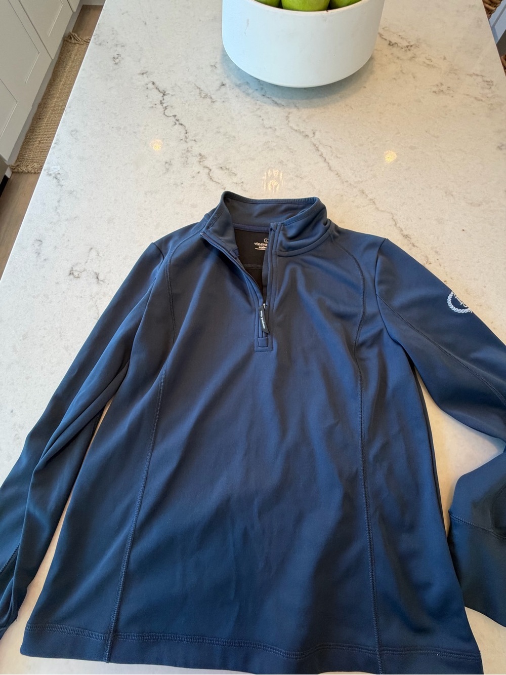 VINEYARD VINESWomen's Navy Half-Zip Performance Top! M - Picture 3 of 7